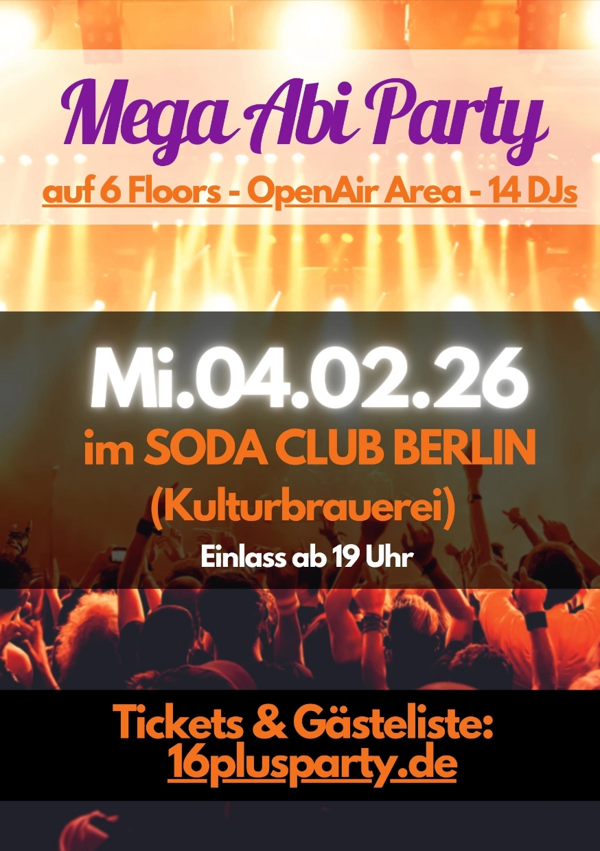 Mega Abi Party @ Soda Club, 04.02.2026