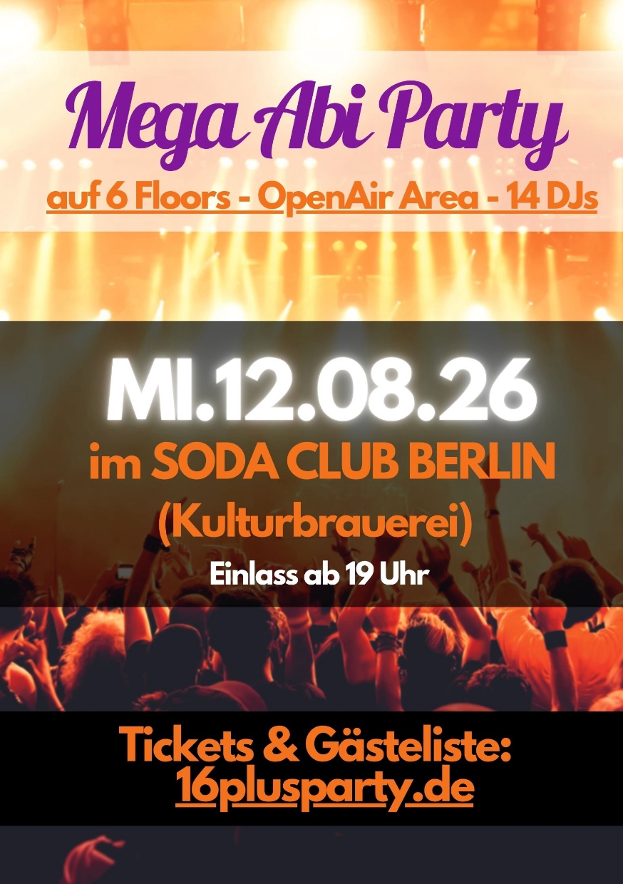 Mega Abi Party @ SODA CLUB, 12.08.2026